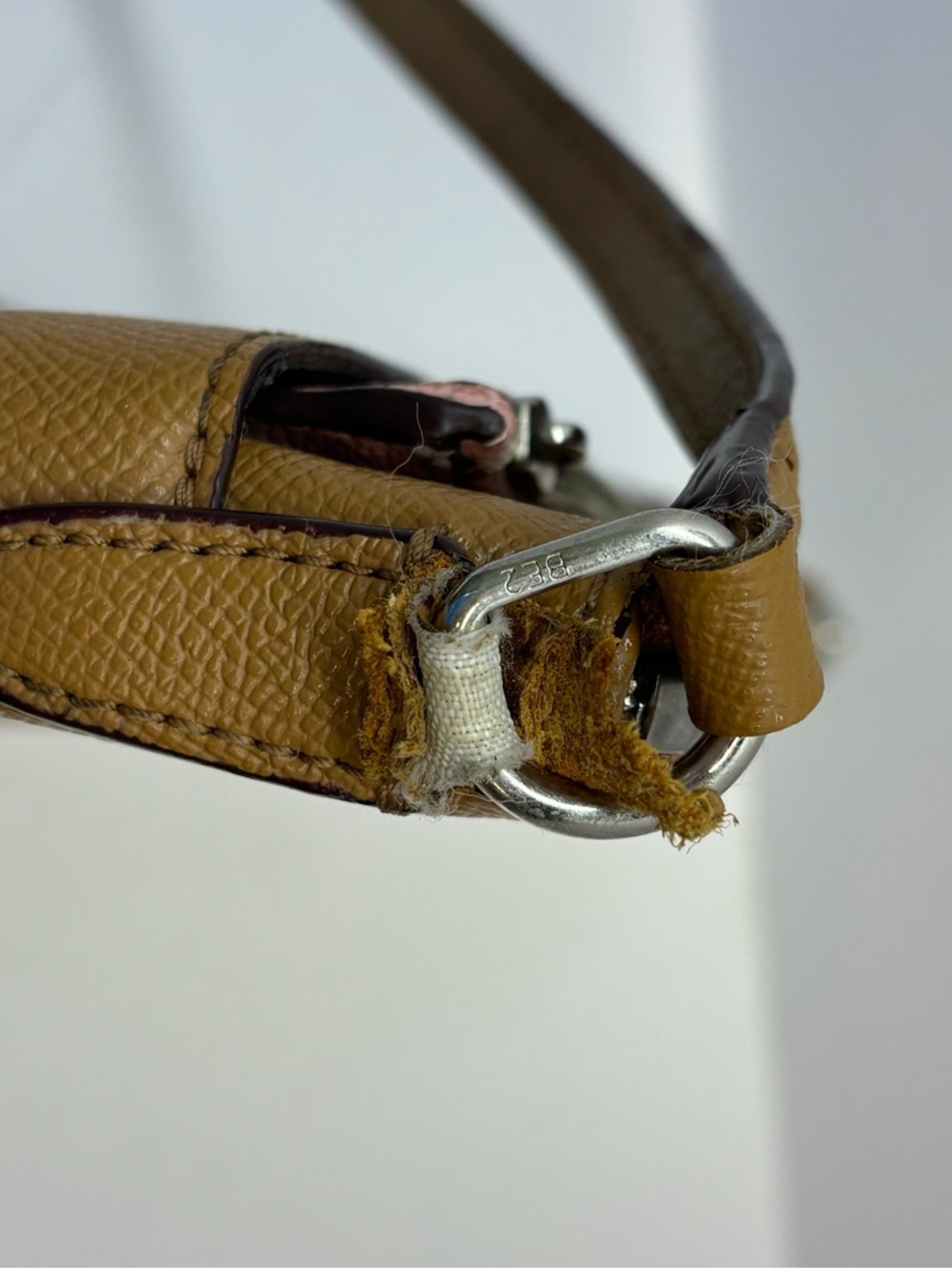 Coach Madison Tan Brown Leather East West Butterfly Dot Crossbody Bag Preppy - Picture 12 of 12